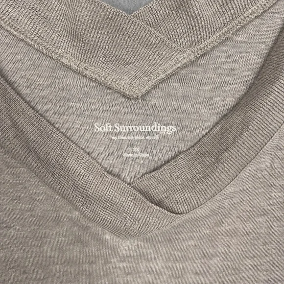 Soft Surroundings Shirt Womens 2X Beige Linen Slub Top Minimal Luxury Resort - Picture 4 of 12